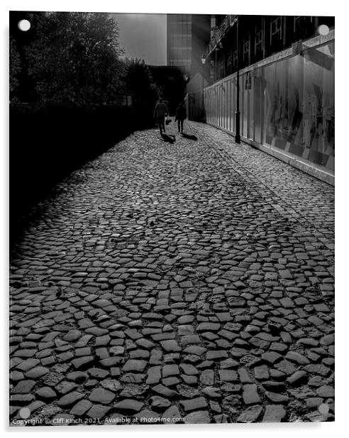 Cobbled walk Acrylic by Cliff Kinch