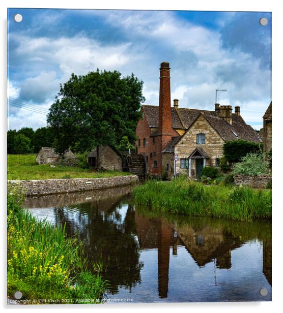 The mill at Lower Slaughter Acrylic by Cliff Kinch