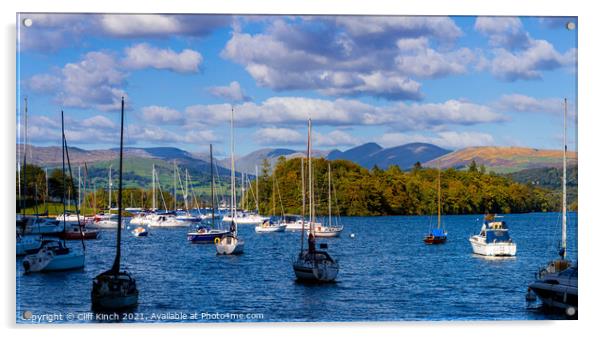 Lake Windermere from Ferry Bay Acrylic by Cliff Kinch