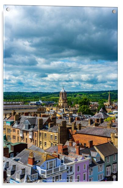 Oxford rooftops Acrylic by Cliff Kinch