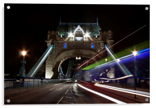 Tower Bridge at night Acrylic by Andrew Fairclough