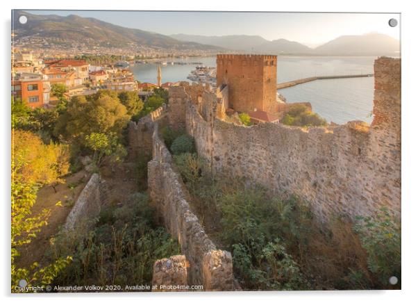 Morning view of the beautiful old town of Alanya Acrylic by Alexander Volkov