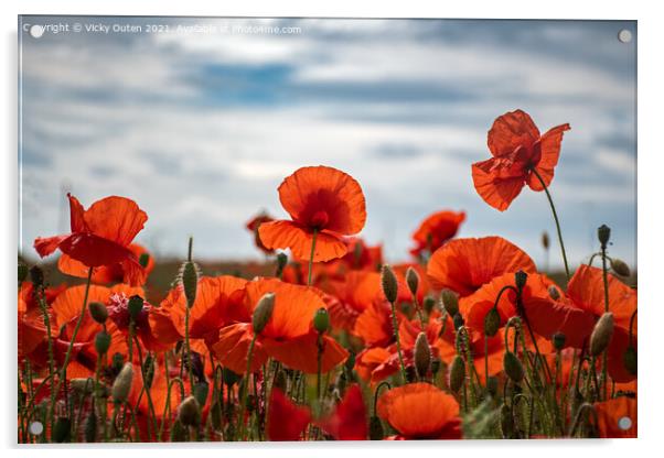 Field of poppies Acrylic by Vicky Outen