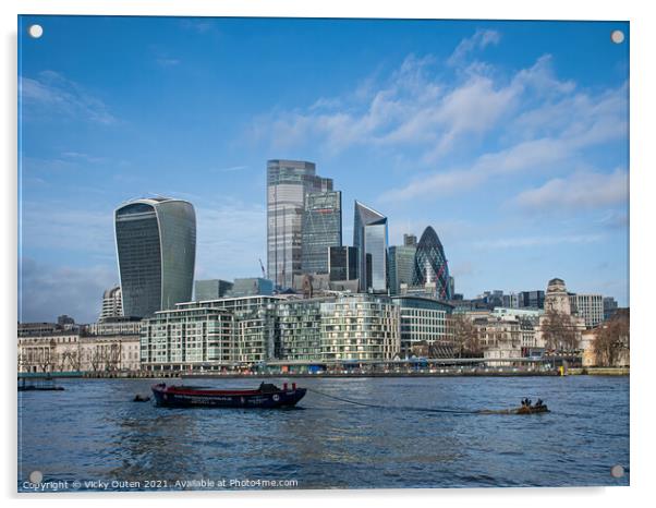 London cityscape  Acrylic by Vicky Outen