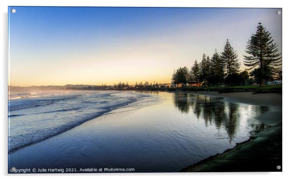 Waikanae Beach Acrylic by Julie Hartwig