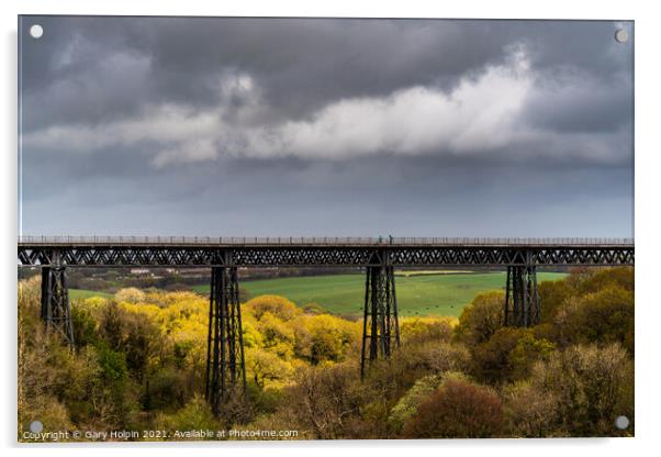 Stormy light over the Meldon Viaduct, Dartmoor Acrylic by Gary Holpin