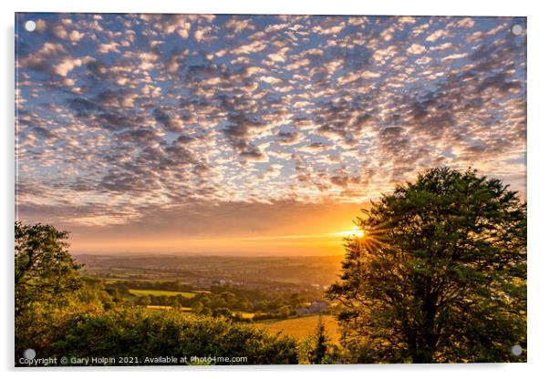 Mackerel sky sunset Acrylic by Gary Holpin