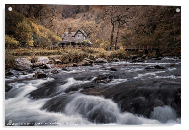 Moody day at Watersmeet Acrylic by Gary Holpin