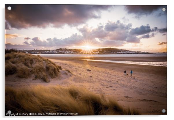 Instow beach sunset Acrylic by Gary Holpin