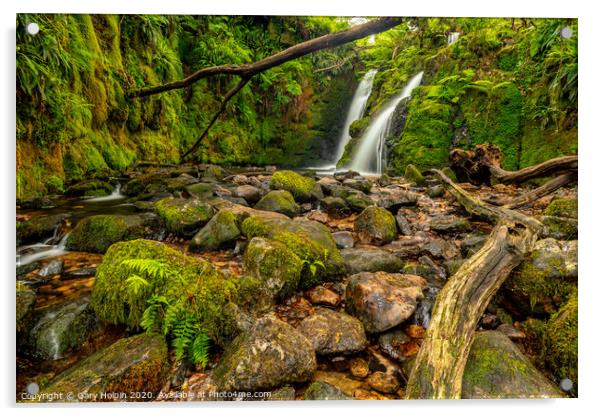 A beautiful hidden waterfall Acrylic by Gary Holpin