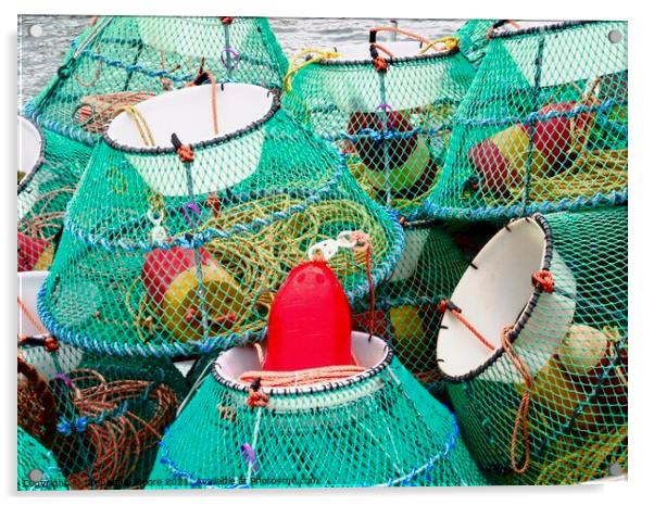 Lobster traps Acrylic by Stephanie Moore