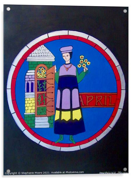 Medieval April Acrylic by Stephanie Moore