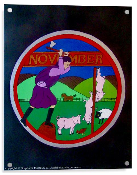 Medieval November Acrylic by Stephanie Moore
