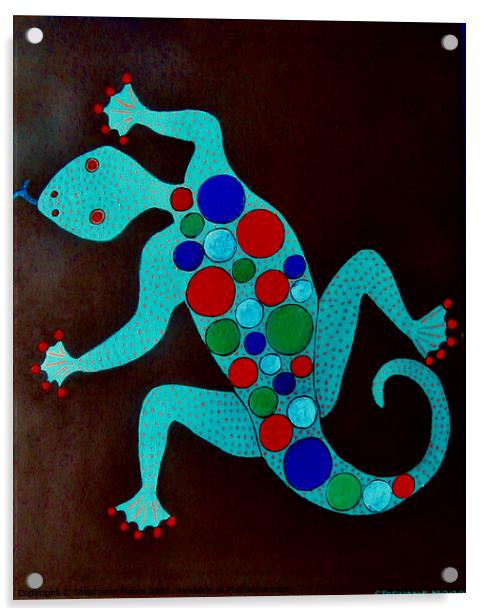 Colourful Lizard Acrylic by Stephanie Moore