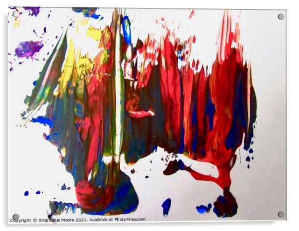 Colourful acrylic abstract Acrylic by Stephanie Moore