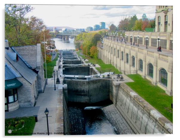 Rideau Canal Locks Acrylic by Stephanie Moore