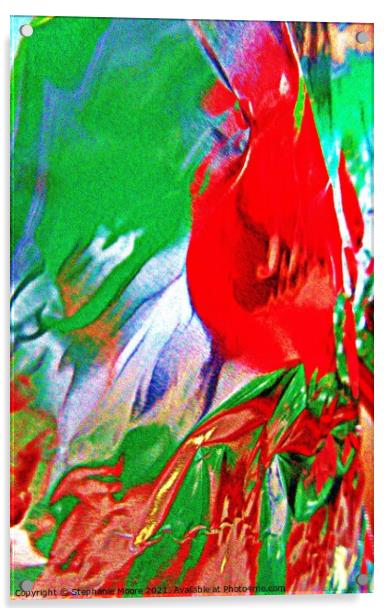 Abstract red flower Acrylic by Stephanie Moore