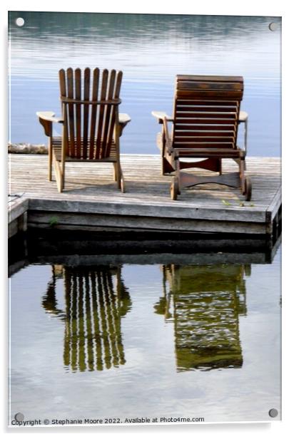 Deck Chair reflections Acrylic by Stephanie Moore