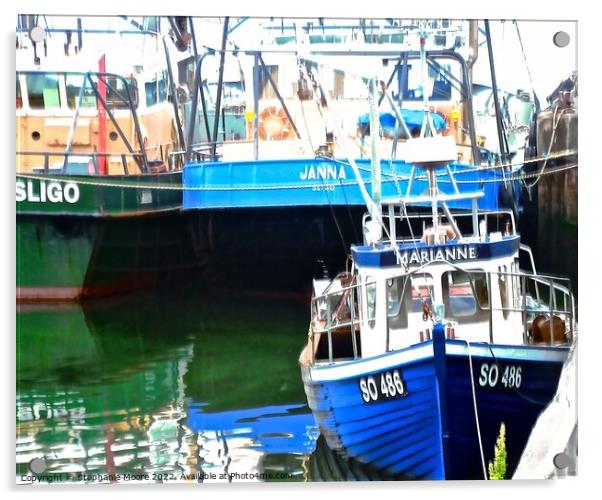 Fishing boats in Sligo, Ireland Acrylic by Stephanie Moore