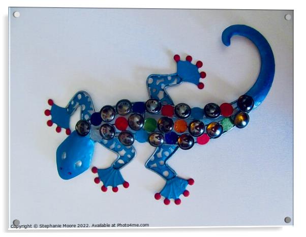 Colourful Lizard #2 Acrylic by Stephanie Moore