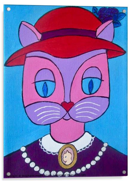Old Woman Cat Acrylic by Stephanie Moore