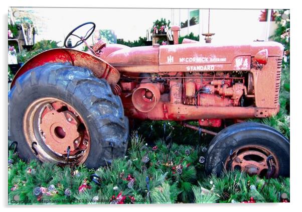 Old Tractor Acrylic by Stephanie Moore
