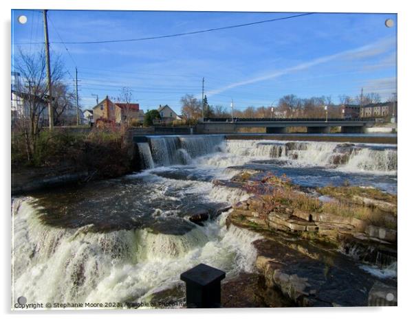 Waterfalls in Almonte, Ontario Acrylic by Stephanie Moore