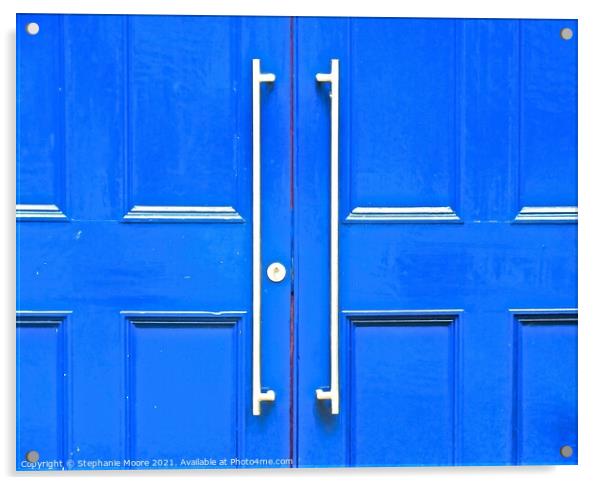 Blue doors Acrylic by Stephanie Moore