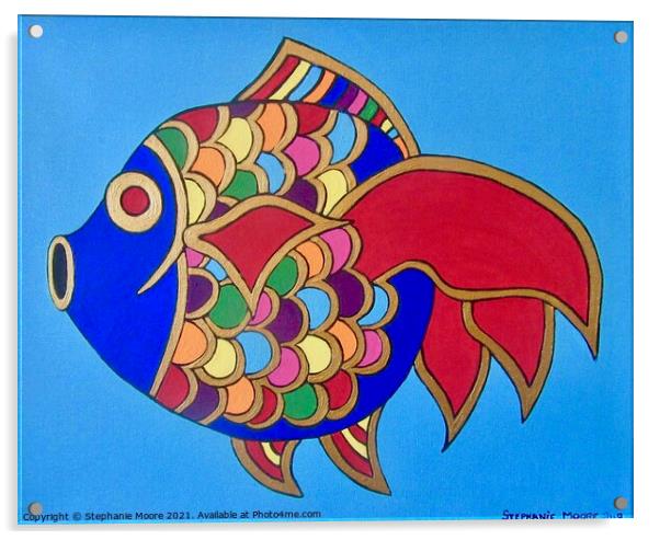 Rainbow Fish Acrylic by Stephanie Moore