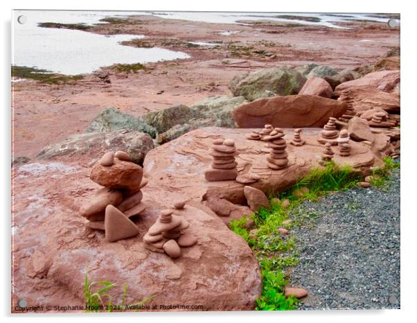 Rock sculptures Acrylic by Stephanie Moore