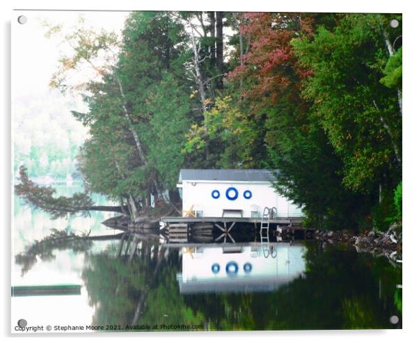 Boathouse on the Lake Acrylic by Stephanie Moore