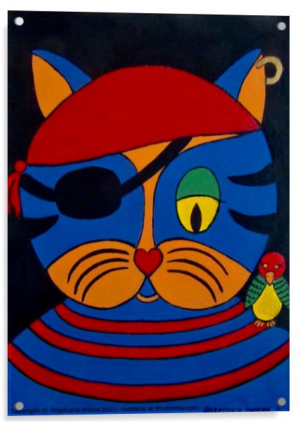 Pirate Cat Acrylic by Stephanie Moore