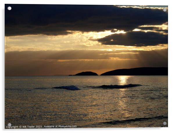 Cornish Sunset Acrylic by Nik Taylor