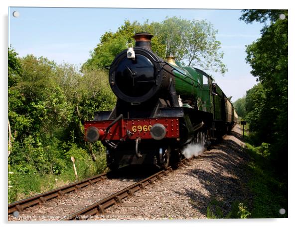 Steam Locomotive, Hall class 6960 - Ravingham Hall  Acrylic by Nik Taylor
