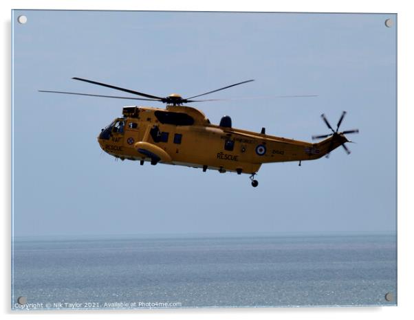 RAF Air Sea rescue helicopter Acrylic by Nik Taylor