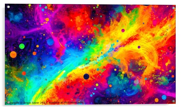 Colorful universe background ai Acrylic by Engin Sezer