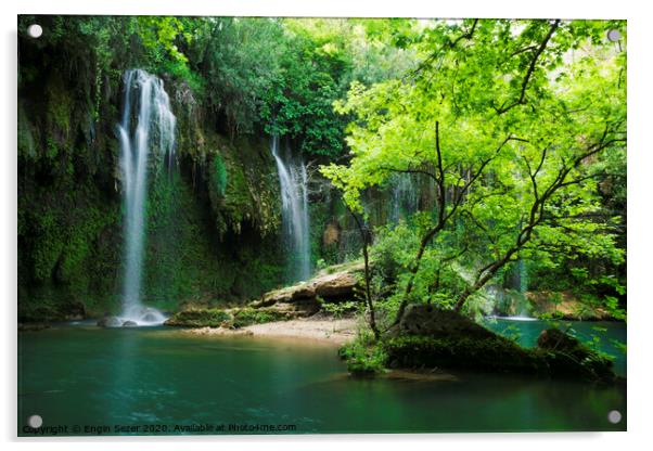 Kursunlu Waterfall at Antalya Turkey Acrylic by Engin Sezer