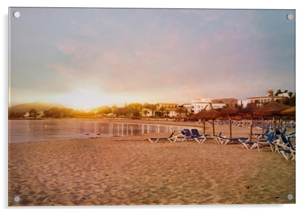 POLLENSA BEACH SUNSET Acrylic by LG Wall Art