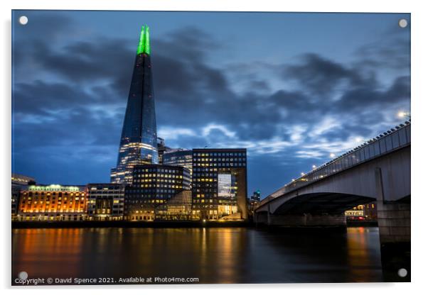 The Shard lighting up London  Acrylic by David Spence