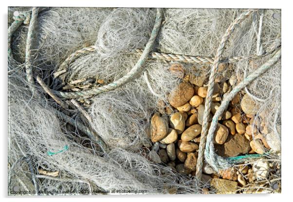 Nets, Ropes and Pebbles  Acrylic by Alexandra Lavizzari