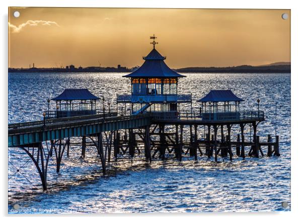 Clevedon Pier at Sunset Acrylic by Rory Hailes