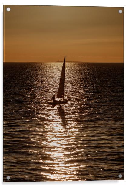 Sailing silhouette Acrylic by Rory Hailes