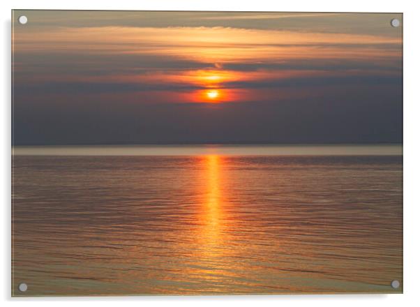 Sunset over the Bristol channel Acrylic by Rory Hailes
