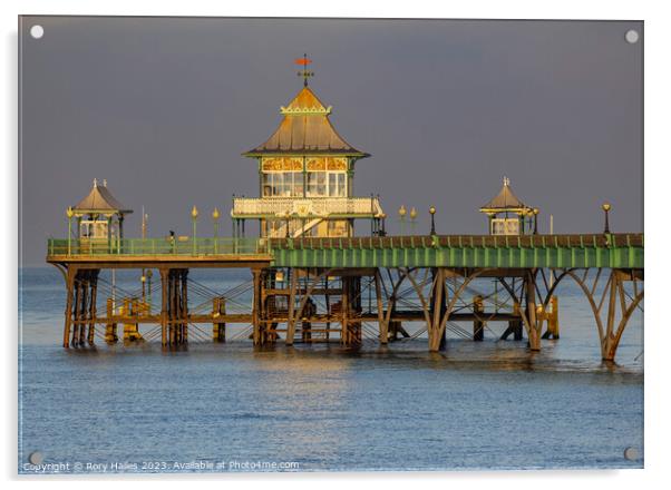 Clevedon Pier at high tide Acrylic by Rory Hailes