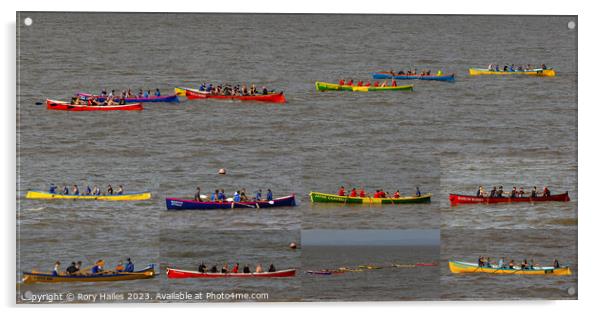 Clevedon Pilot Gig Regatta 2023 Acrylic by Rory Hailes