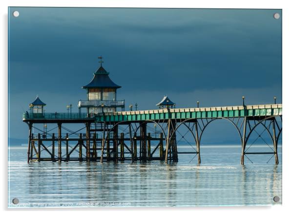 Clevedon Pier with reflection. Acrylic by Rory Hailes