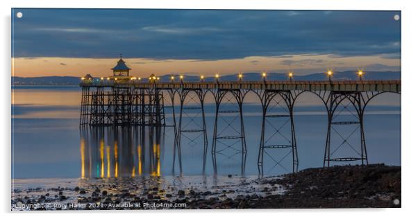 Clevedon Pier at low tide Acrylic by Rory Hailes