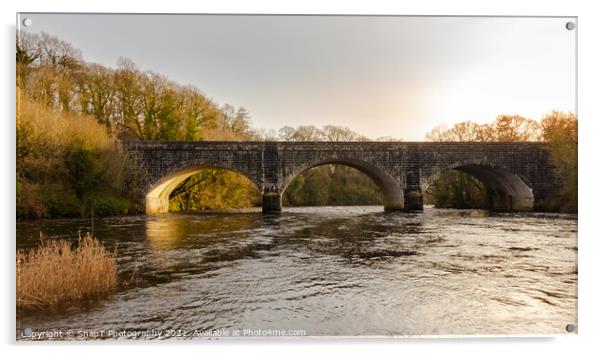 Threave Bridge over the River Dee near Castle Douglas, on a sunny winters day Acrylic by SnapT Photography