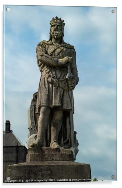 Statue of King Robert the Bruce at Stirling Castle, Scotland Acrylic by SnapT Photography