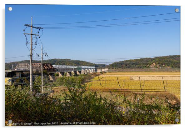 The 'Bridge of no Return' at the Korean DMZ from the South Korean side Acrylic by SnapT Photography